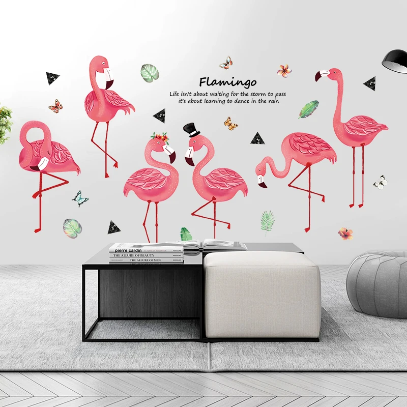 YIYAO Animals Flamingo wall stickers home decoration stickers for furniture