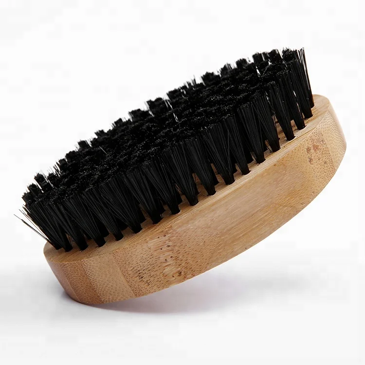 Black boar bristle and bamboo beard brush