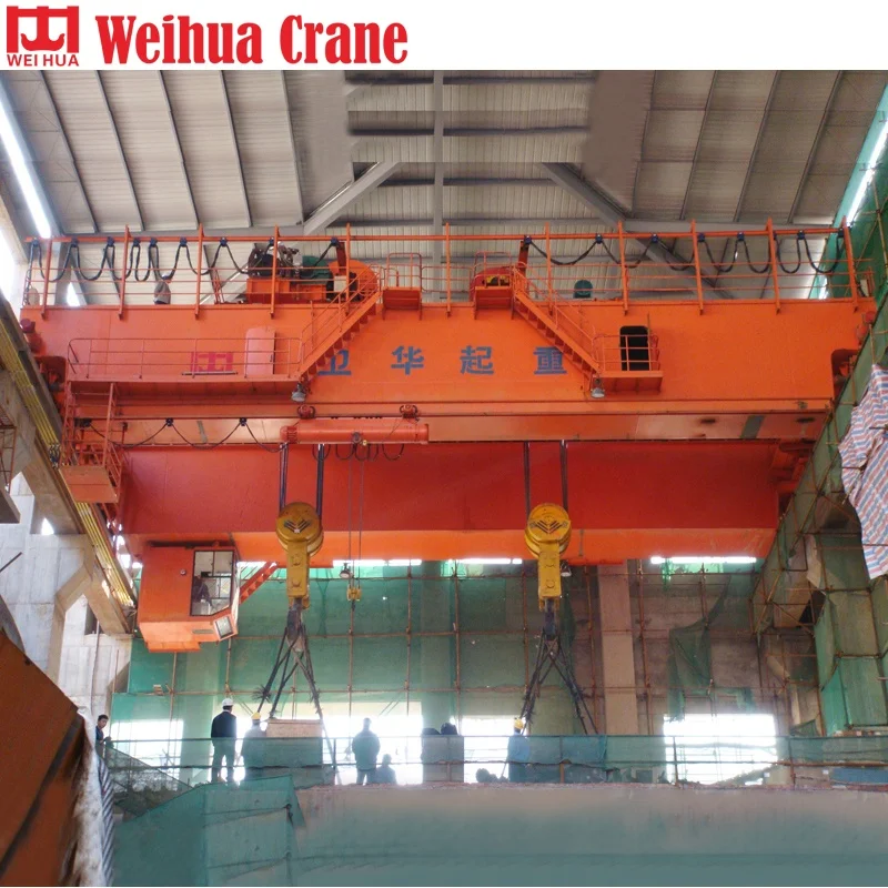 WEIHUA Double Girder QY Type Cabin Control Casting Overhead Bridge Crane 50ton 100ton
