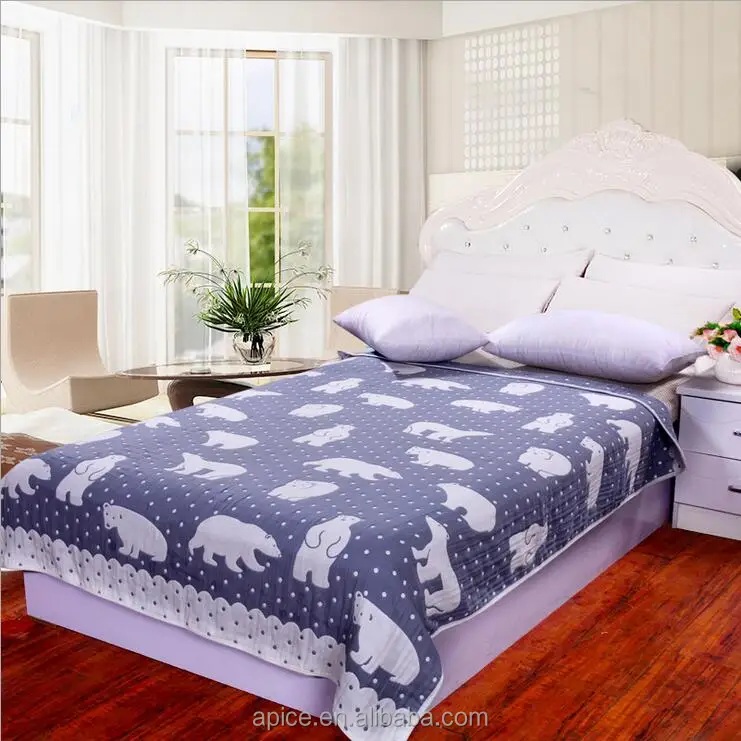 
Anti-bacteria Baby 6 layer gauze towelling coverlet, gauze bed cover 