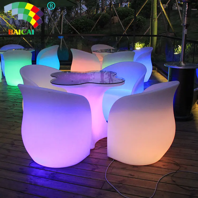 Outdoor 16 Color Illuminated Table Led Pool Table Light Plastic Led Lighting Bar Counter For Sales