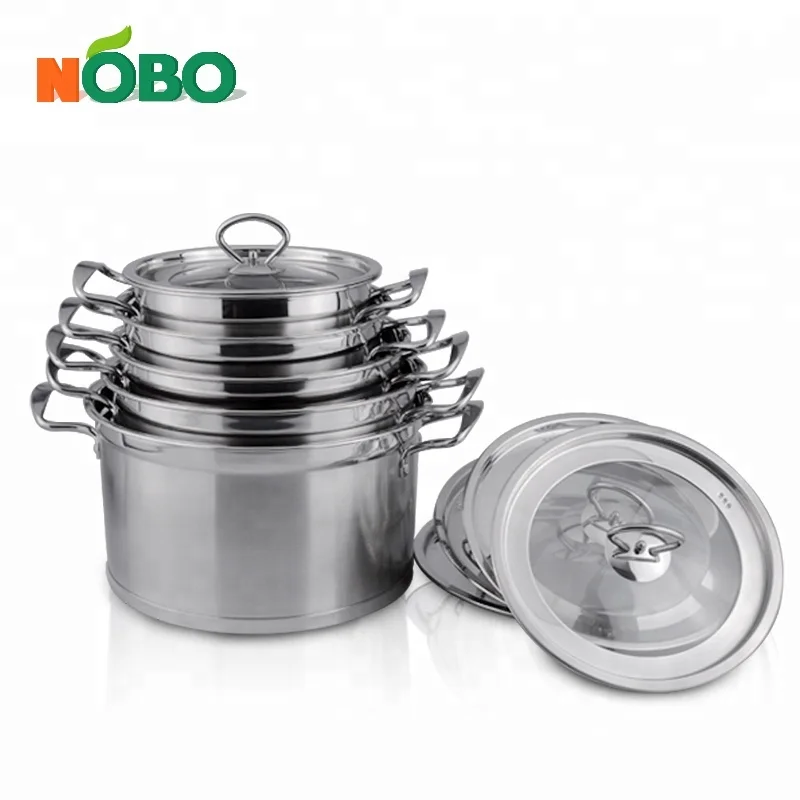 Eco-friendly unique designed double bottom cooking soup pot stainless steel pot
