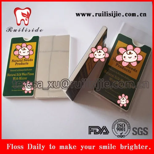 Германия воск 20 метров нейлоновой нити карты типа плоской зубная нить с пользовательские private label печати