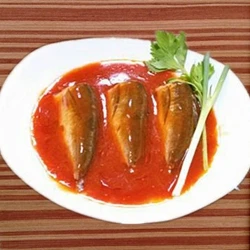 125/80g canned food factory, Canned Jack Mackerel in Tomato Sauce