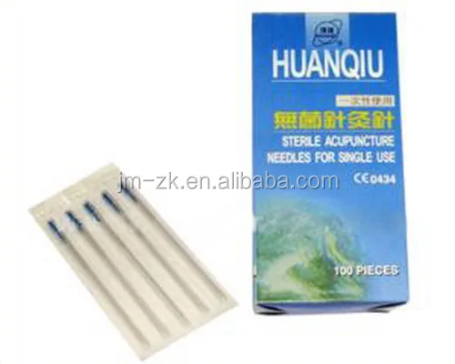 Sterile acupuncture needles with guide tube
