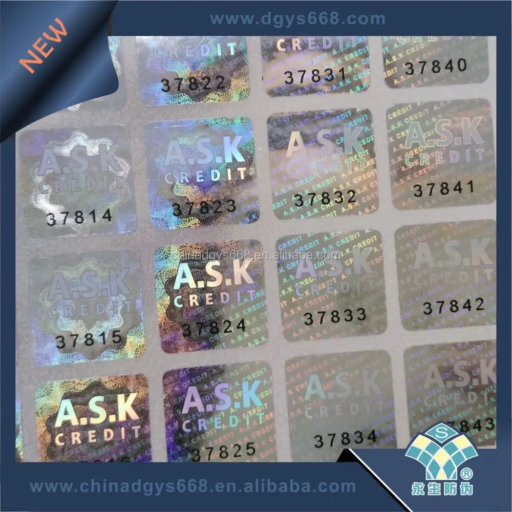 Custom micro printed text 3d hologram sticker label