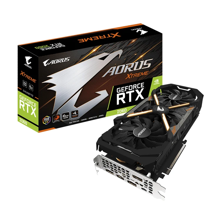 GIGABYTE AORUS NVIDIA GeForce RTX2060 XTREME 6G  Used  Gaming Graphics Card with 6GB GDDR6 192 bit Memory GPU
