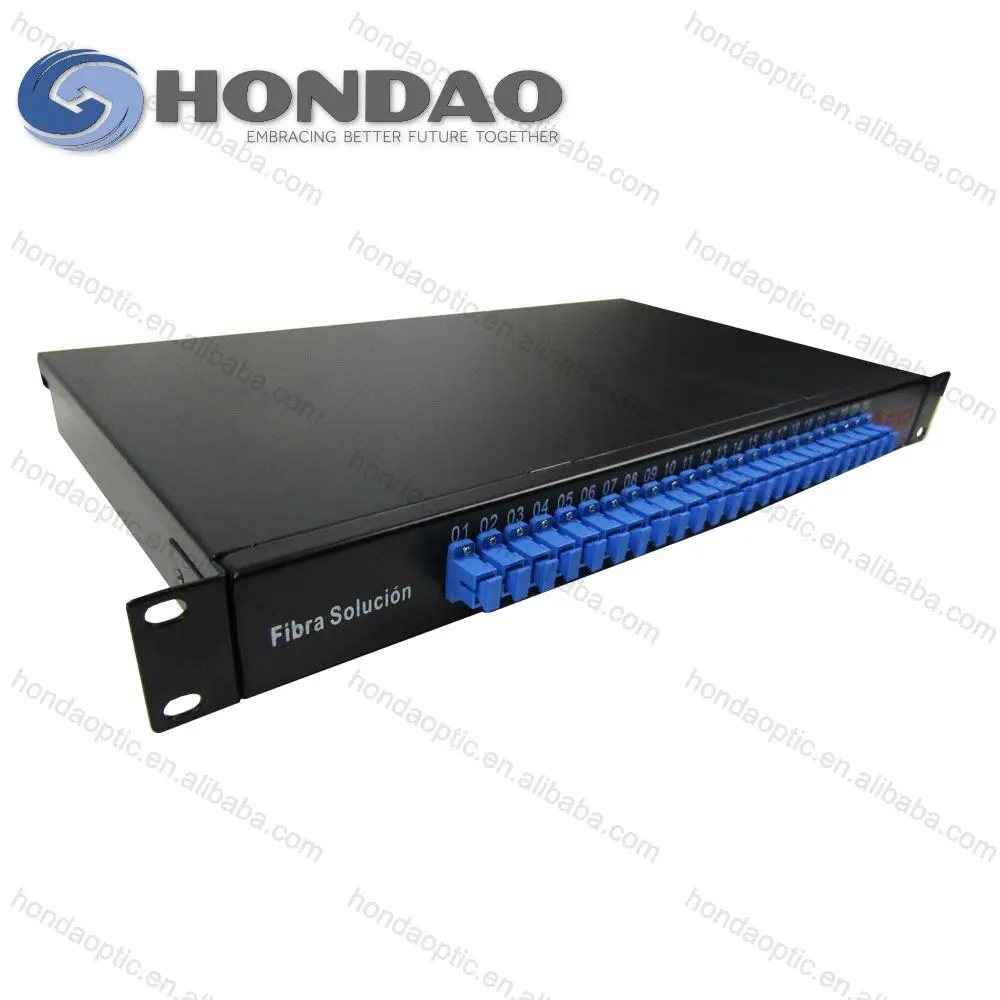 Hondao fiber optic indoor ODF/OCDF Wallmount 24 Core Patch Panel PLC Splitter waterproof