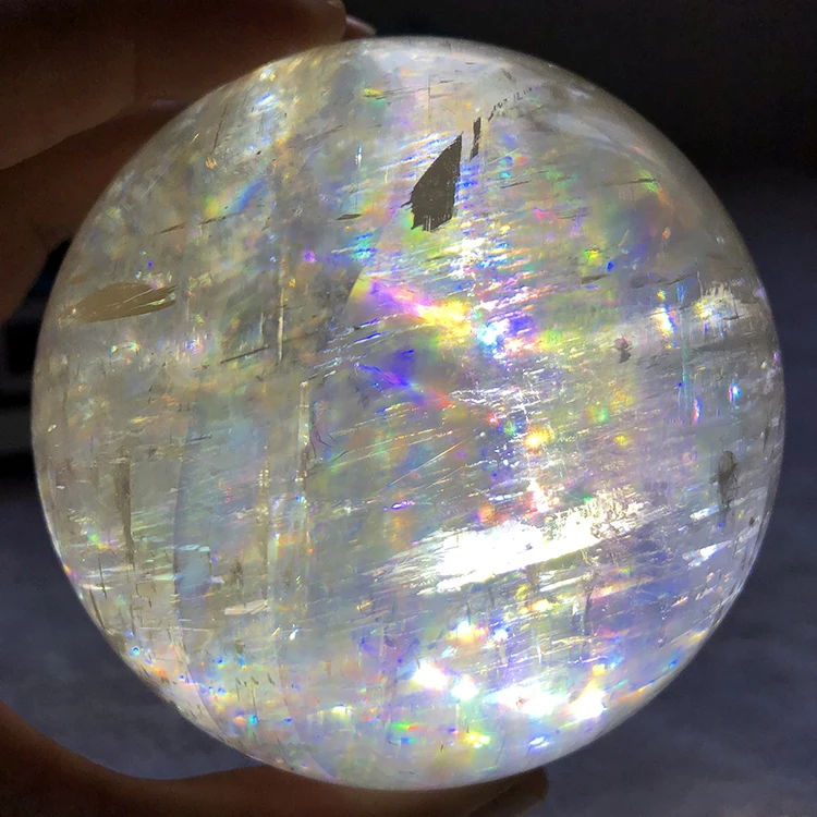 Wholesale rainbow natural quartz calcite crystal balls sphere for home decor