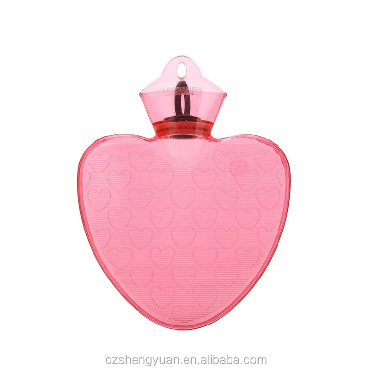 Cheap price heart shape plastic hot water bottle