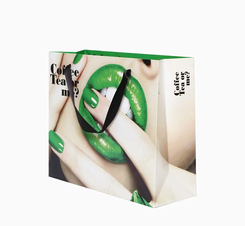 Custom made logo printed eco friendly paper bag shopping bags packaging with handles for hair,cosmetics,nail polish,make up