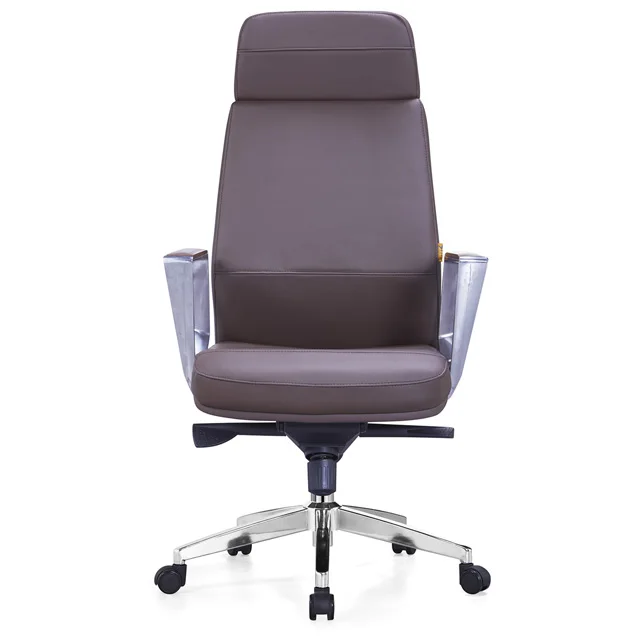 
Wholesale Ergonomic Manager Chair With Luxury Brown Leather Seat 