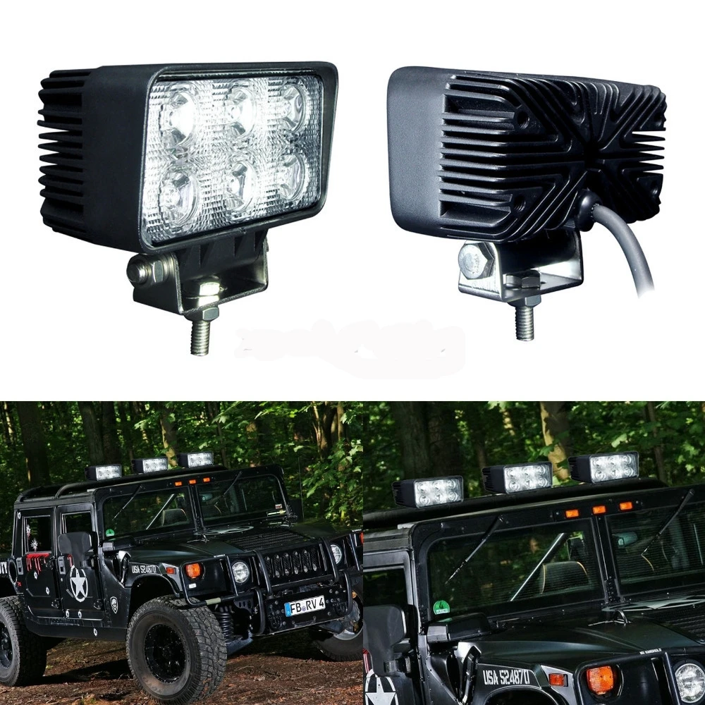 Hot sale vehicle LED work light 6 LEDs 18W off road LED work light for tractor truck forklift SUV