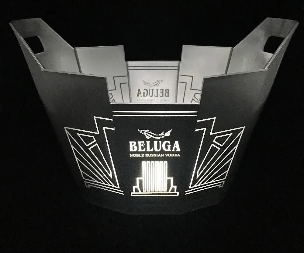 
LED plastic ice bucket originality ice bucket silvery ice bucket 