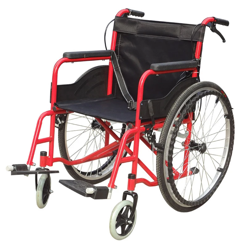 Disabled portable foldable Stainless steel travel manual wheelchair