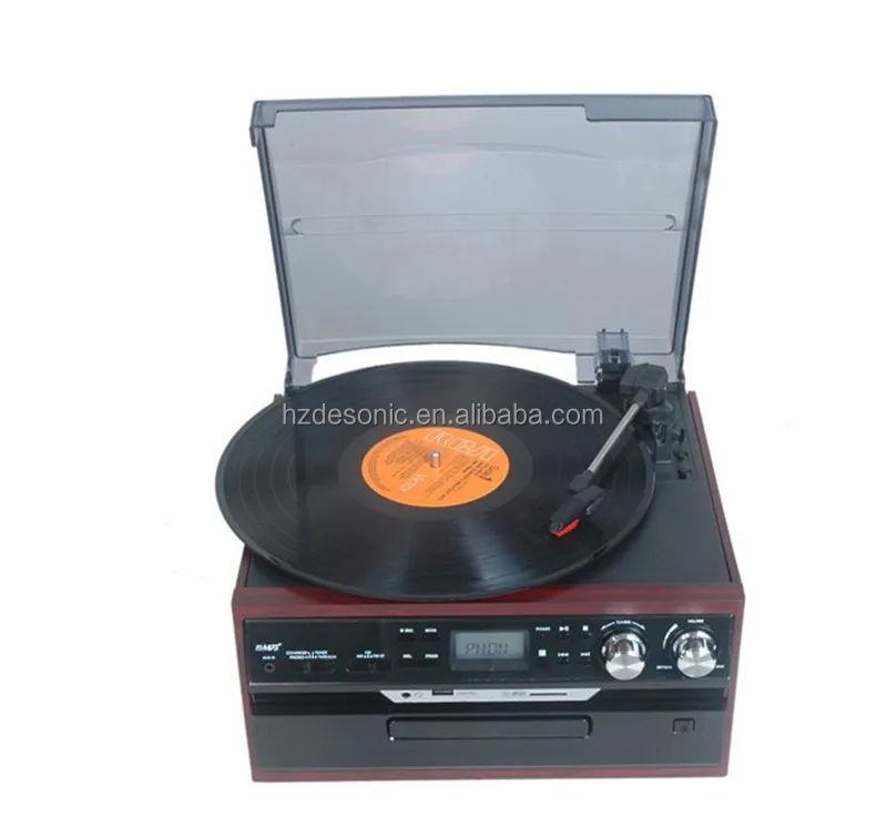 high quality vintage record radio cd cassette audio turntable player