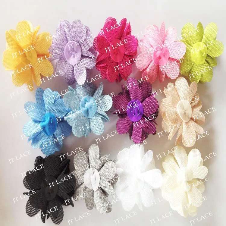 Тканевые цветы с 8 лепестками, 3 дюйма, аксессуары «сделай сам», красивый декоративный льняной цветок для одежды