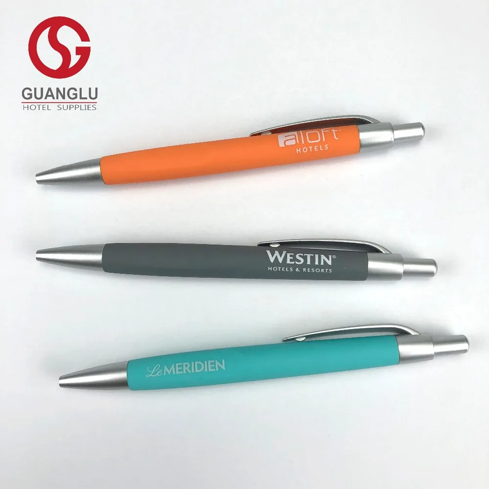 Promotional Hotel Rubber Plastic Ballpoint Pen