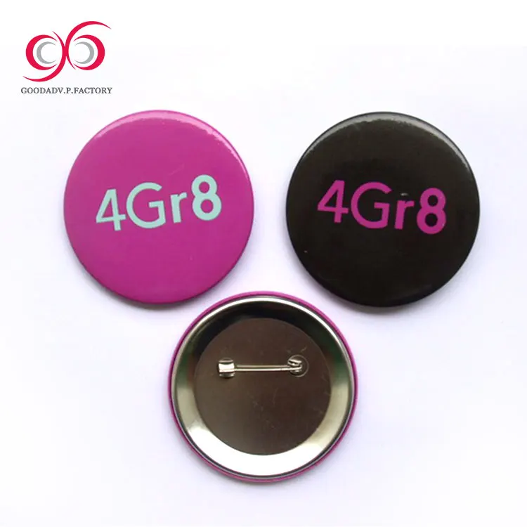 Пользовательские металлические pinback pin кнопки 44 мм нажимаемая Оловянная Кнопка значок клип