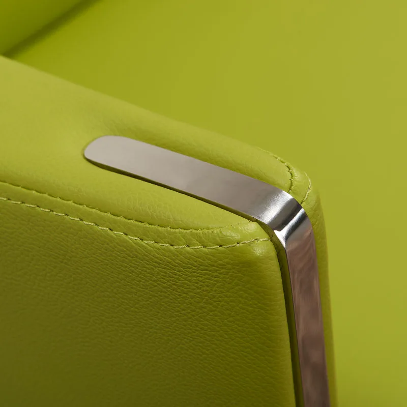 David HL-8001 Contemporary Tufted Bonded Leather Handsome Three-seat Brown Office Room Visiting Sofa