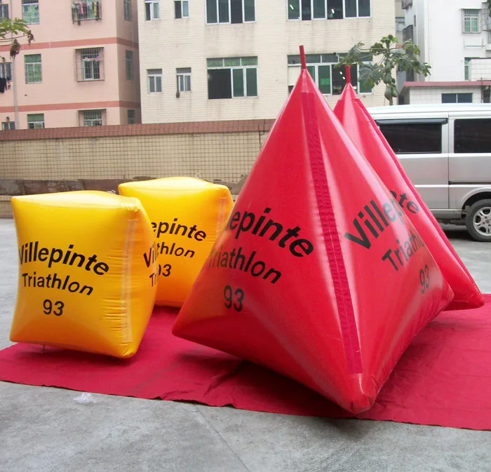 giant inflatable air marker buoy inflatable floats triangular shape for water advertising custom logo size color