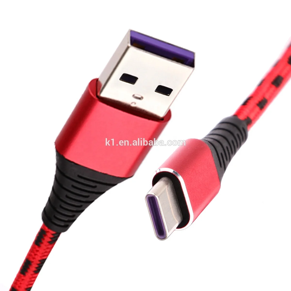 
Metal connector micro usb nylon braided type c cable 