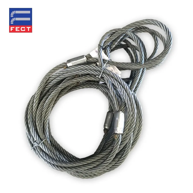 High Strength Pe Coated Galvanized Steel Wire Rope Ferrules Sling With Stainless Eyes Terminal