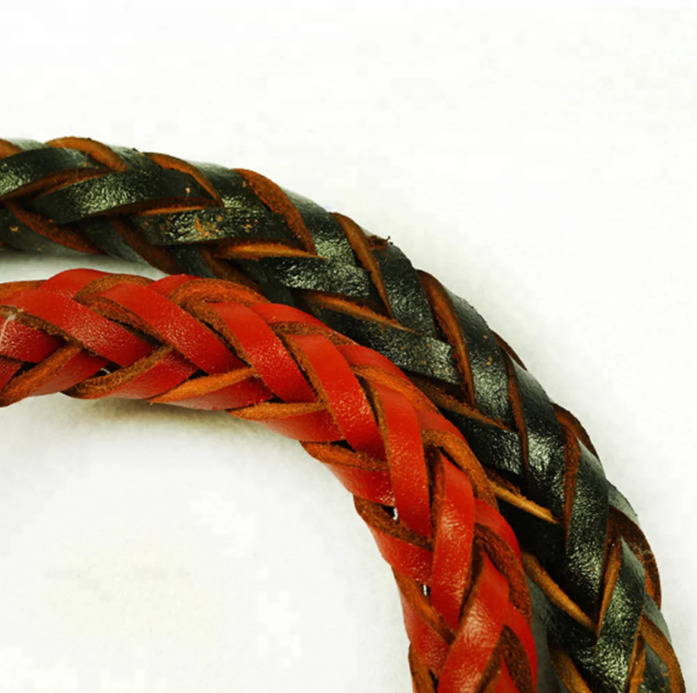 Pet Dog Traction Rope Eight-strand Cowhide Spring Belt Outdoor Anti-scourization Guide Leather Dog Collar And Leash