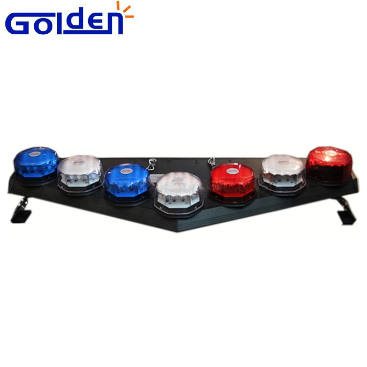 Red blue rotating V shape 7 flasher warning response vehicle police lightbar for sale