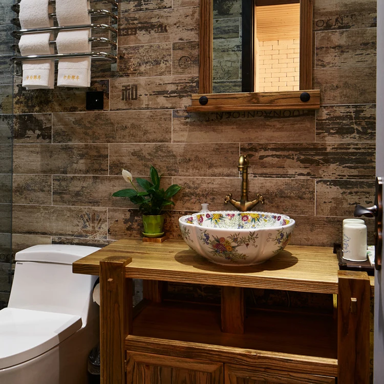 Multifunctional European Style Vanity Counter Wash Basin Wooden Modern Pvc Bathroom Cabinet