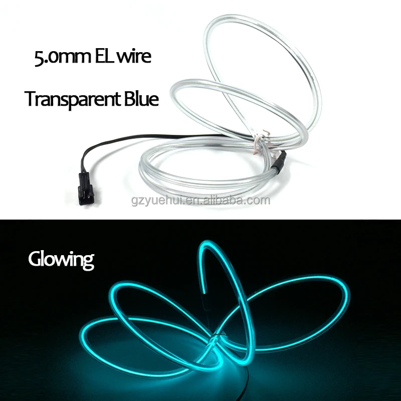 Гибкий неоновый светильник 5,0 мм, цветная трубка из EL-провода, 10 цветов на выбор, не включая контроллер EL для украшения игрушек, поделок, вечеринок