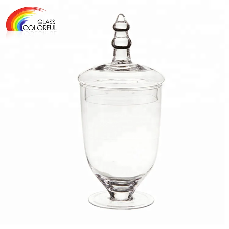 European style clear glass candy storage jar with glass lid glass food container kitchen storage