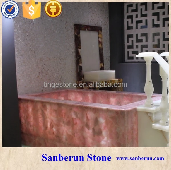 Natural Pink Crystal Marble for Bathtub