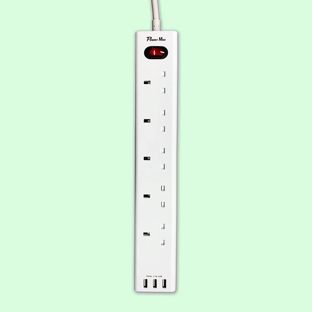 quality CE approval power strip BS CE uk plug socket switch extension UKCE 4 OUTLET EXTENSION LEAD WITH USB