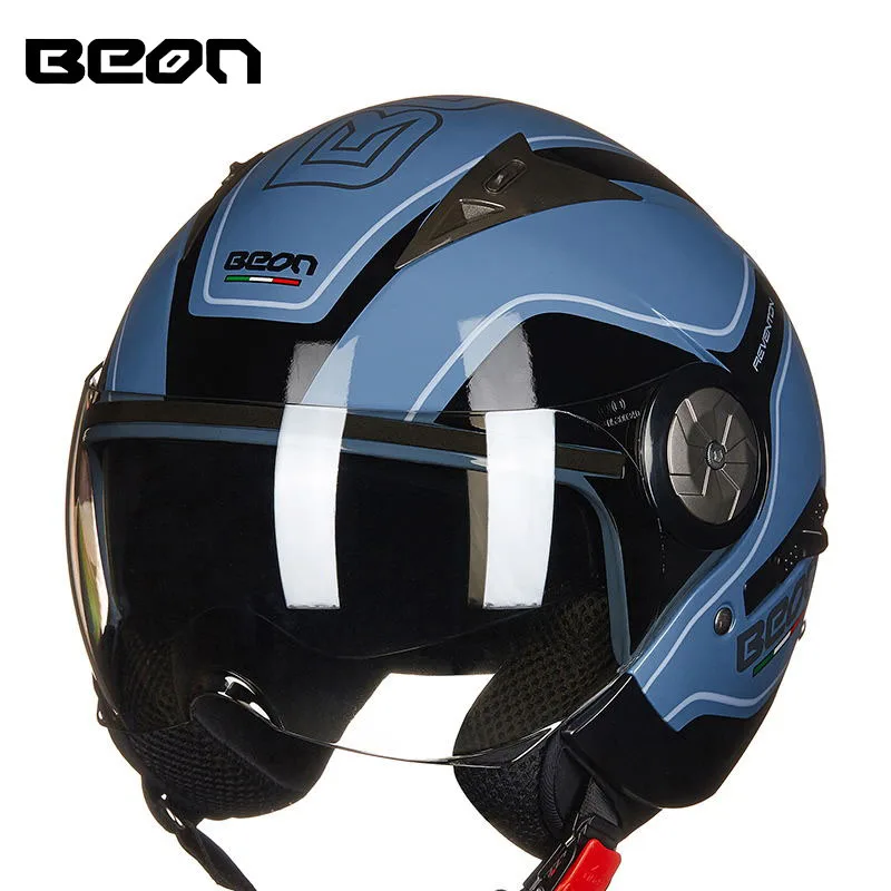 Синий защитный шлем BEON B-216 ece r2205, американский мотоциклетный шлем superman с двойным визором