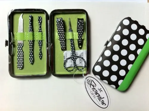 Leopard print portable mini manicure kit with PU case