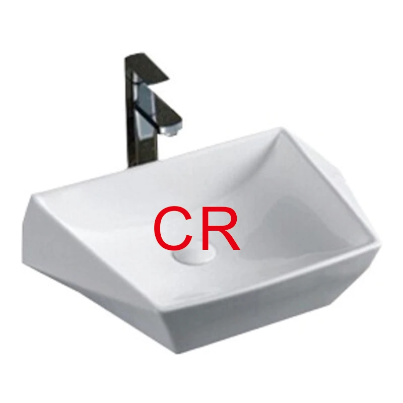 Bathroom with different sizes of thin edge rectangular cabinet sink white ceramic basin factory for sale
