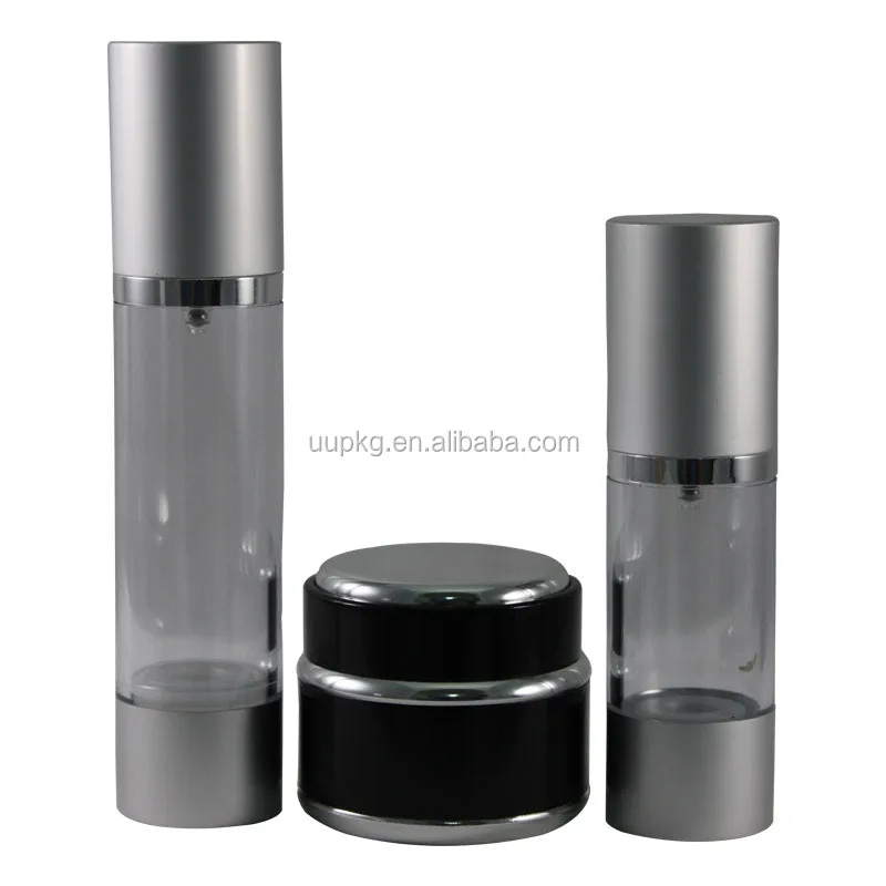 Good quality Luxury aluminum airless bottle with twist cap with brightning shoulder