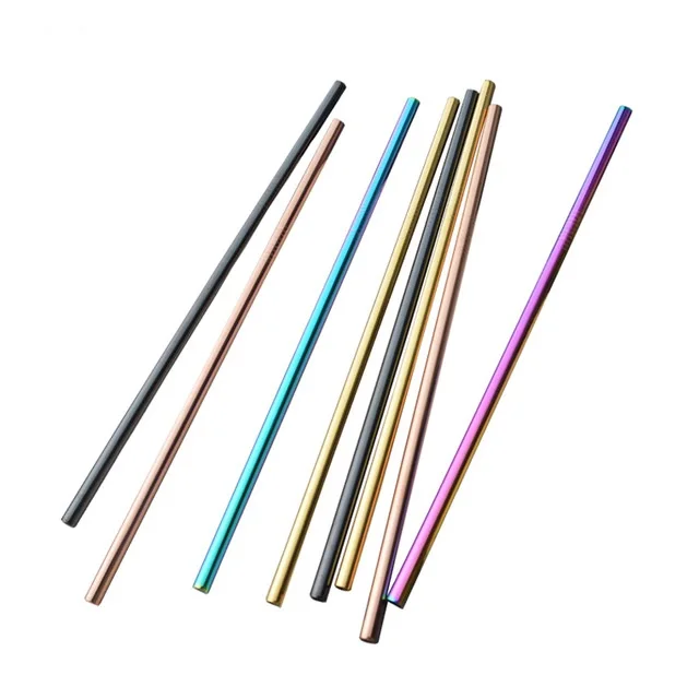 Black Stainless Steel  Drinking Straws Colored Metal Straws