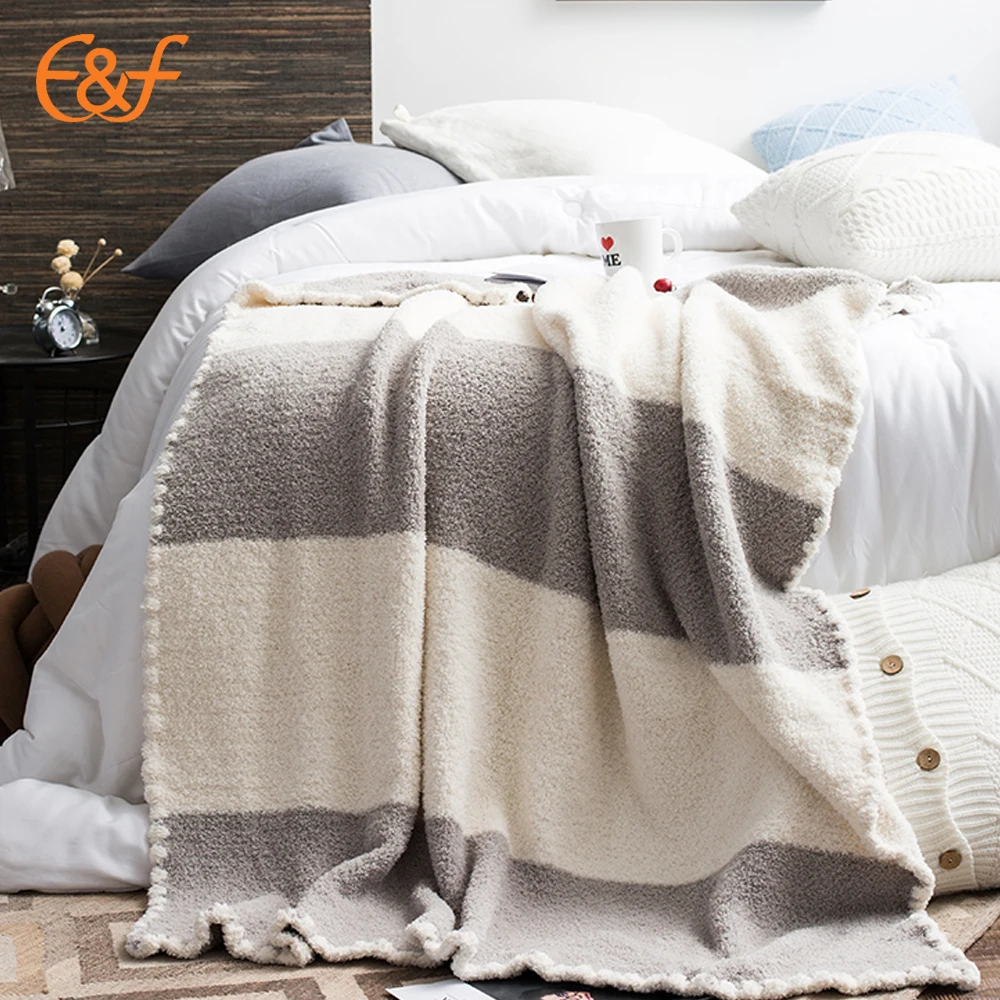 100% polyester all weather sensory knitted throw blanket