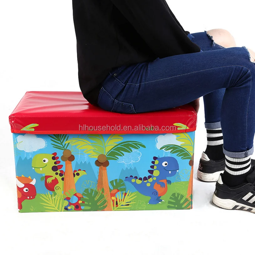 Kids Children Large Storage Toy Box Boys Girls Storage Stool Seat Box