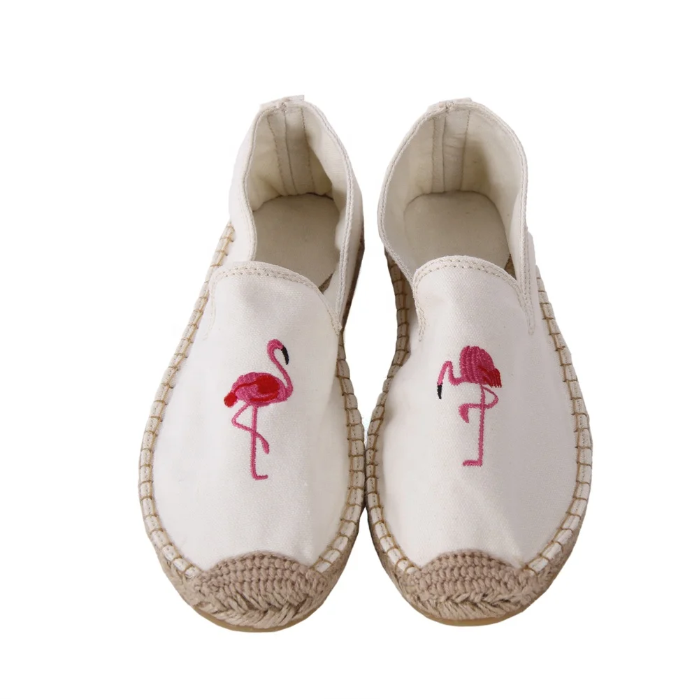 Wholesale Personalized Embroidery Cotton Linen Espadrilles