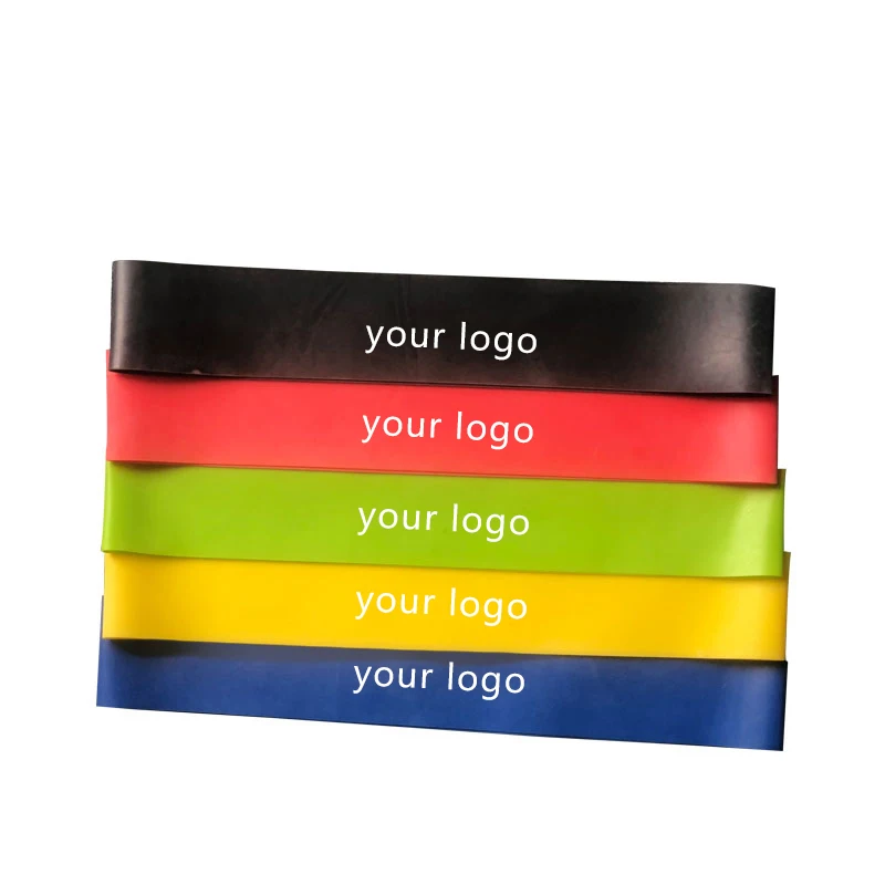 Custom Fitness Latex Elastic Hip Resistance Band Set Handles Exercise