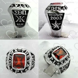 popular stainless steel gold plating custom mens high school college graduation class ring with CZ stones wholesale