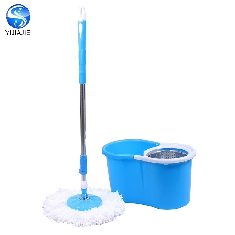 Cosway Mini Mop Wringer 360 Degree Rotating Head Magic Mop Indoor Cleaning Double Spin,dual-drive Microfiber Refill*2 PCS