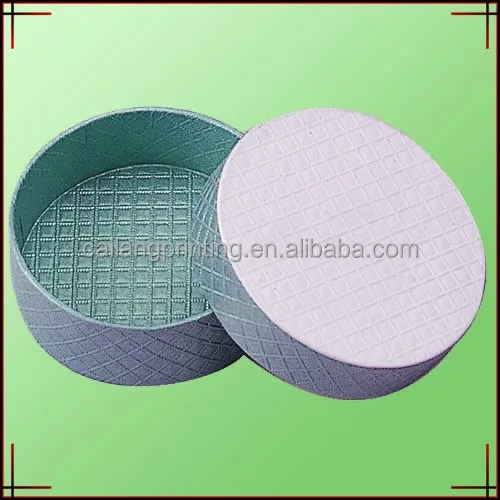 Small rigid round paperboard gift packaging box with lid 2 piece candle box in high quality