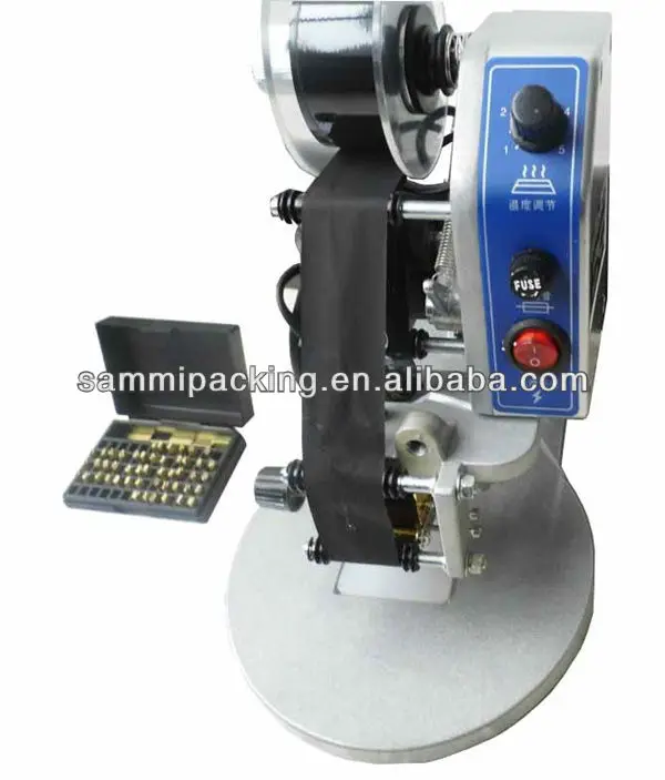 Hand pressing date and batch number printing machine for 3 lines, plastic bag,label date printing machine