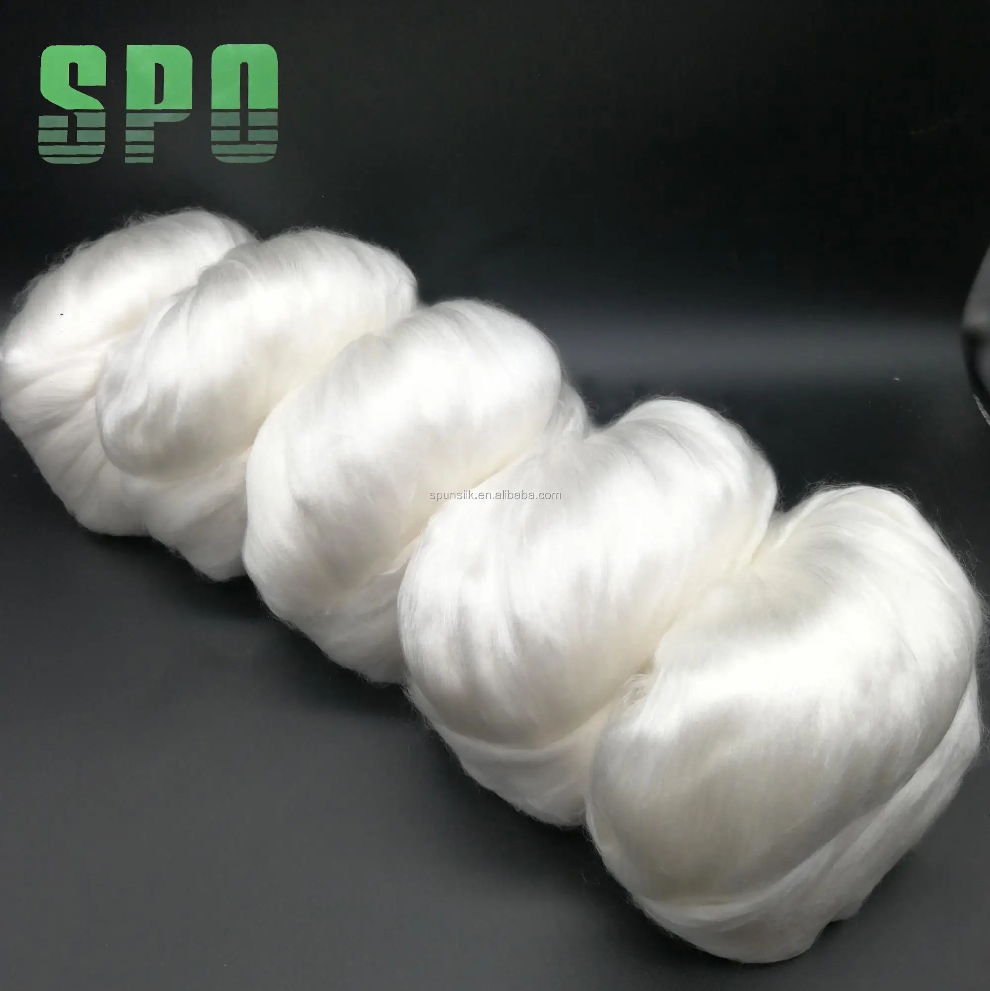 100 Pure Undyed Silk Fiber Silk Tops Soft RED White Traditional Technics Good Pattern Color BLOSSOM Material Spinning Gloss Type