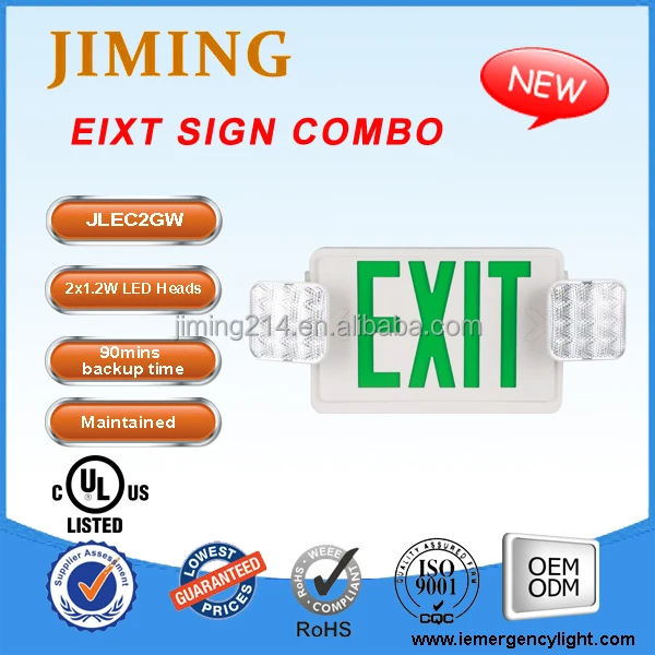 JLEC2RW UL & cUL аварийный светодиодный светильник combo Fire led выход знак Китай Топ 1 аварийное освещение производитель с 1967