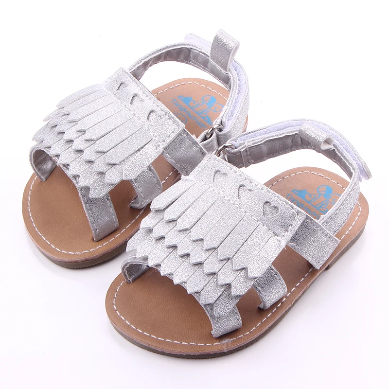 Beautiful tassel design baby leather sandals girl